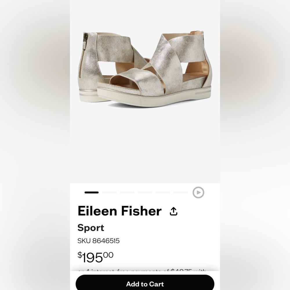 Eileen Fisher sport sandals. Goldfish color. Soft and comfortable.